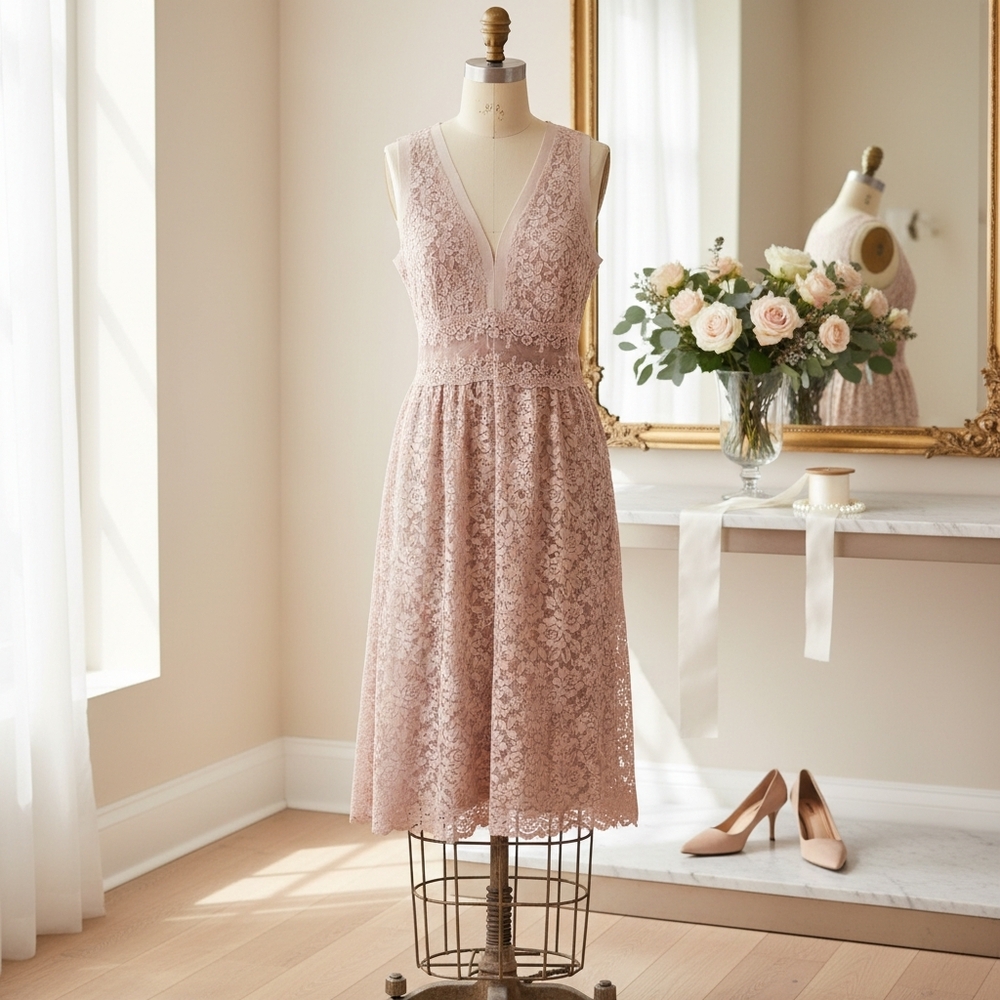 Vocal Long Lace Cover Vest in Mauve